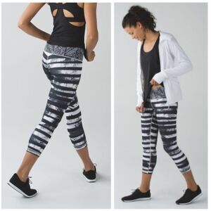 Lululemon Wunder Under Crop Il Shady Palms Black